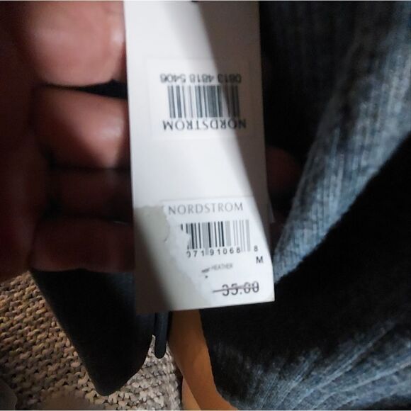 NORDSTROM BP Foldover Ribbed Long Sleeve Blouse Size M - Picture 5 of 9